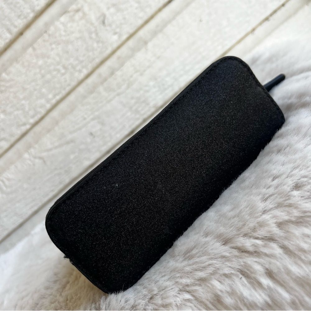 KATE SPADE Black Glitter Schuyler Small Dome Pouch Morgan Cosmetic Bag - Picture 8 of 8